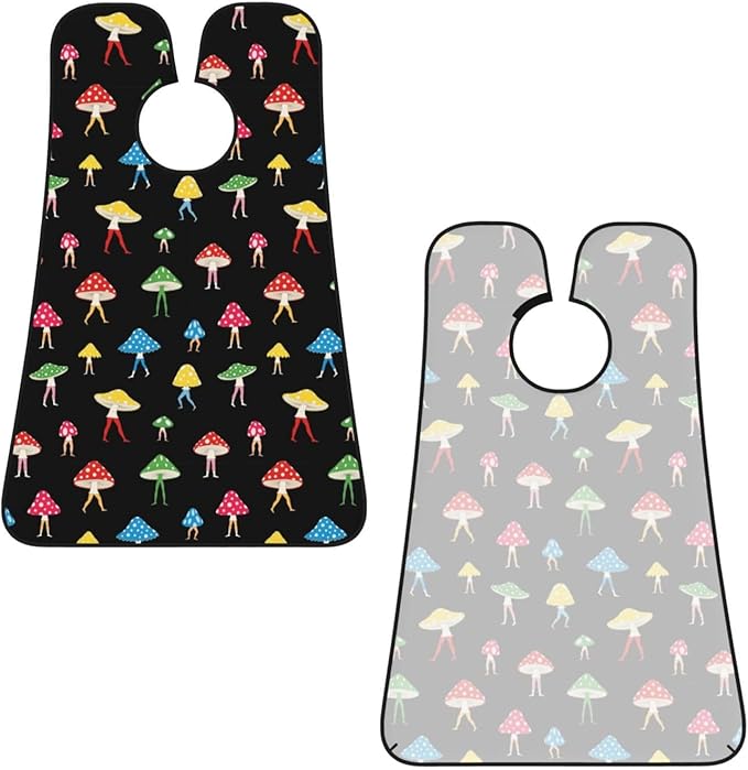 Beard Hair Catcher Bib, Waterproof Non-Stick Grooming Apron for Shaving Trimming, Perfect for Men Dad, Various Mushrooms Ladies Unique Mushroom Shave Bib