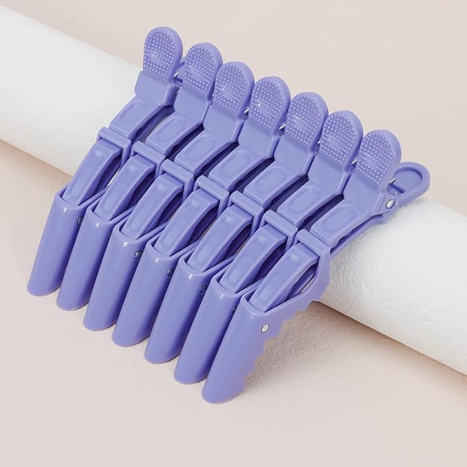 Ondder 14 Pcs Purple Alligator Hair Clips for Styling, Sectioning, Coloring, Cutting, Hair Salon Pro Clips for Women Men Girls Teens