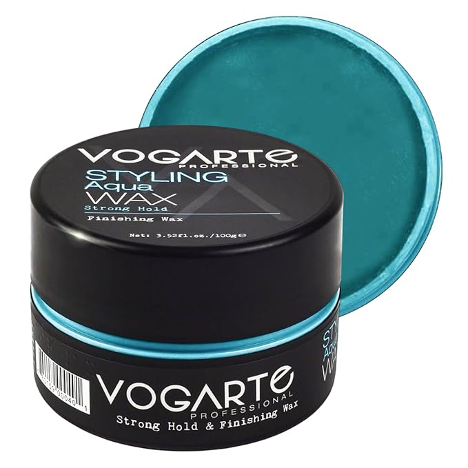 Hair Wax for Men, Premium Aqua Hair Styling Wax with Strong Hold & High Shine Finish, Water-Based, Easy Wash Out, 3.52 oz