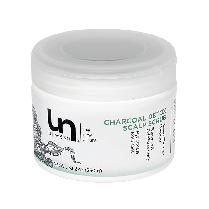 Unwash Charcoal Detox Scalp Scrub - Detoxify, Exfoliate, & Rebalance Hair & Scalp, Removes Build-Up, For Dry, Itchy Scalps Paraben Free, 8.82 oz