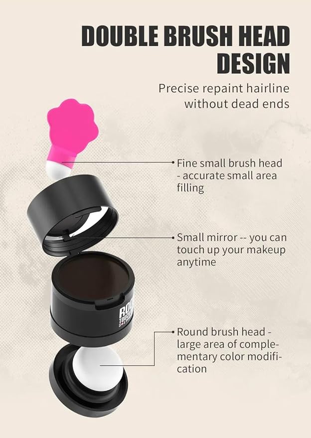 Gowwim Root Touch up Powder, Instantly Gray Hair Cover up Hairline Powder for Women & Men Waterproof and Sweatproof Root Cover Up Long-Lasting for Thinning & Loss Hair (Med Brown1, 4g-1)