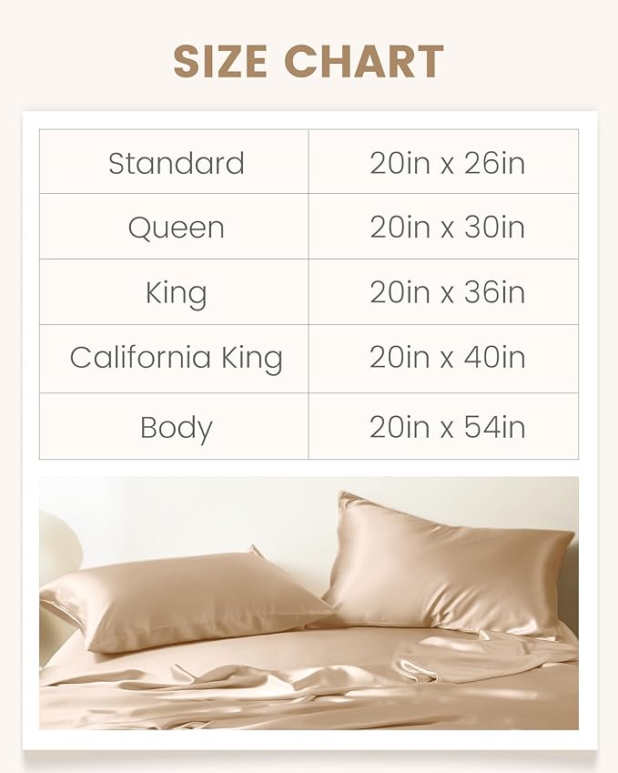 THXSILK Set of 2 100% Mulberry Silk Pillowcases for Hair and Skin Health, 19 Momme Soft and Smooth Pillowcases with Hidden Zipper, Both Sides Premium Grade 6A+ Silk (Standard 20"x26", Beige)