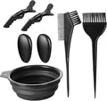 Hair Dye Kit Hair Dye Brush and Bowl Set Hair Coloring Kit Hair Dye Tools Hair Bleach Kit with Hair Dye Brush Hair Color Bowl Hairclips Ear Cover for Salon Bleaching and Highlighting 7 Pcs