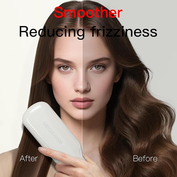 MEGAWISE Hair Straightener Brush Series (Pearl White)
