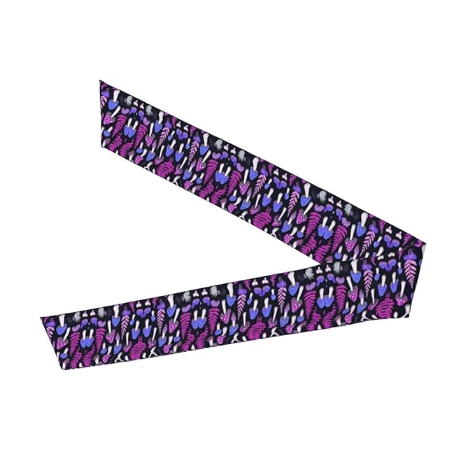Men Women Sports Sweatband, Multi Style Elastic Head Ribbon for Sports Fitness Spa, Fashion Trippy Purple Blue Mushrooms Headwear Head Accessories