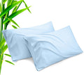 Pillow Cases Standard Size 2 Pack, Bamboo Rayon Cooling Pillowcases with Envelope Closure, Cool Breathable Pillow Case for Hot Sleepers & Night Sweats, 20x26 inches, Aqua Blue