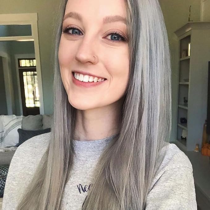 Overtone Color Depositing Semi-Permanent Hair Dye Conditioner - 8 oz For Natural & Color-Treated Hair, Moisturizing Shea Butter & Coconut Oil - Vegan & Cruelty-Free, Vibrant Silver is Stormy Sterling