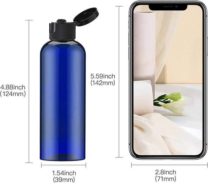 LISAPACK 3.4 oz Travel Bottles for Toiletries, Plastic Travel Size Containers for Shampoo Conditioner TSA Approved, Empty Small Squeeze for Lotion, Leak Proof Mini Liquid Tube for Refillable Blue
