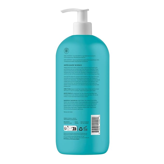 ATTITUDE Extra Gentle Hair Shampoo, EWG Verified, Soothes Dry Scalp, Naturally Derived Ingredients, Vegan and Plant Based, Unscented, 32 Fl Oz