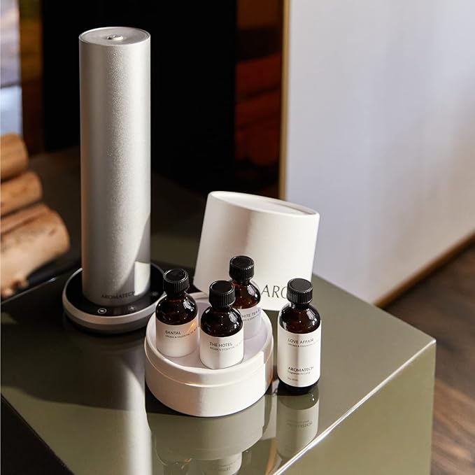 AromaTech The Bestsellers Set | Gift Set of Aroma Diffuser Essential Oils Blend of Santal, The Hotel, White Tea & Thyme, and Love Affair - 10 mL (4 Pack)