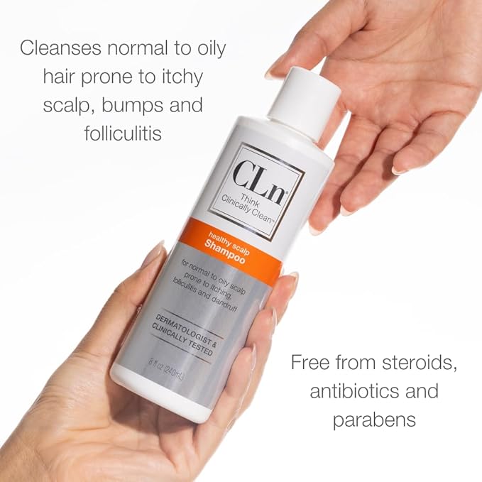 CLn® Shampoo - Clarifying Formula with Salicylic Acid, for Normal to Oily Scalp Prone to Folliculitis, Dandruff, Itchy & Flaky Scalp, Fragrance-Free & Paraben-Free, 8 fl. oz.