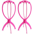 Dreamlover Short Wig Stands, Portable Collapsible Wig Dryer for Travel, Hot Pink, 2 Packs