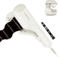 VODANA Compact Triple Flow Hair Waver - Portable Ceramic Curling Iron, Long-Lasting Beach Waves, Fast Heat-Up Double Barrel (1.5 inch, Ivory)