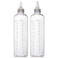 Segbeauty 16.9oz Hair Dye Bottles, 2Pcs 500ml Refillable Measured Hair Color Applicator Bottles, Clear Hair Color Squeeze Bottle with Graduated Scale, PET Twist Top Cap Tip Plastic Empty Dyeing Tool