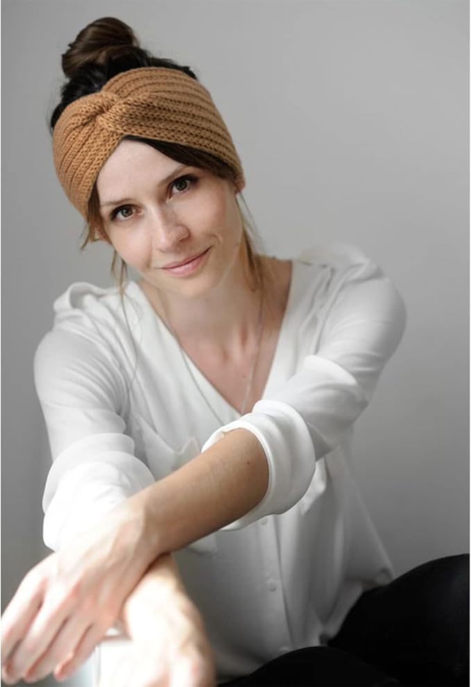 DRESHOW Knit Crochet Headband for Women Ear Warmer Soft Turban Stretch Warmer Headbands Winter Fashion Head Wrap