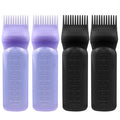 ELANE 4 Pack Hair Oiler Comb Bottle,Root Comb Applicator Bottle for Hair Oil Scalp Hair Oiling Applicator(2Black+2Purple)