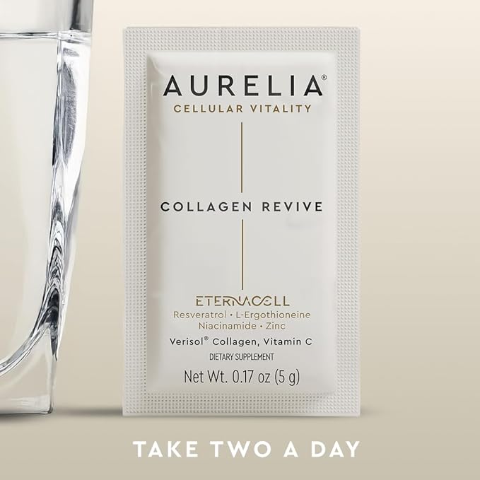 AURELIA Collagen Revive | Advanced Cellular Anti-Aging Supplement | Help Reduce Fine Lines & Wrinkles | with Zinc, Resveratrol, Niacinamide, Ergothioneine & Vitamin C
