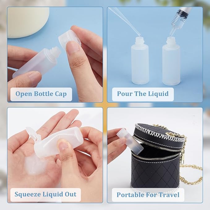 BENECREAT 10 Pack 12ml Small Plastic Flip Cap Sample Bottle Empty Refillable Travel Bottles for Makeup Cosmetic Toiletries Product