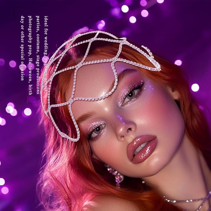 1920s Rhinestone Head Chain Jewelry Flapper Cap Headpieces Costume Hair Accessories for Women