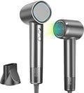 Hair Dryer 160000 RPM - Brushless Motor & Thermo-Control Negative Ionic Blow Dryer for Fast Drying Low Noise (55dB) for All Hair Types, Professional Home Salon Travel Use with Nozzle,Gray