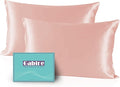 Mulberry Silk Pillow Cases Set of 2, Both Sides Real Silk Pillowcases for Hair and Skin Cool Pillowcase Organic Silk Pillowcase 2 Pack with Hidden Zipper, Coral Pink, Queen (20"×30")