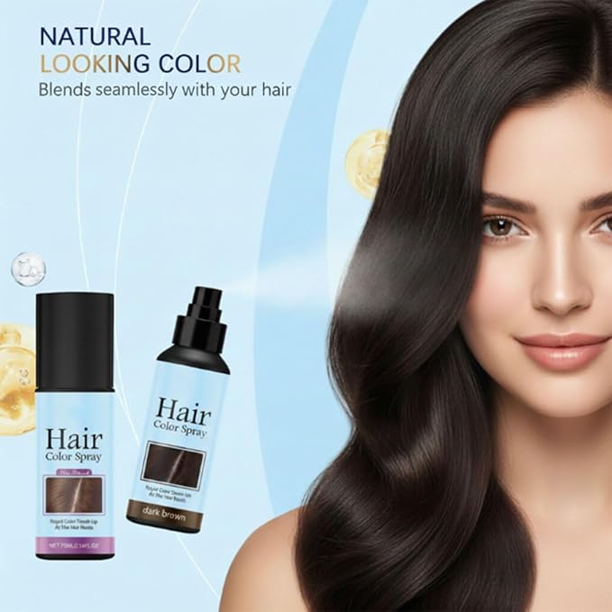 Temporary Root Touch Up Spray,Temporary Root Touch Up Hair Color Spray,Instant Covers Grey Hair (Light Brown)
