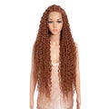 Style Icon 36”Super Long Curly Wig C-Shaped Side Part Lace Wig Afro Baby Hair Synthetic Orange Red Color Wigs(36 inches, 130T)