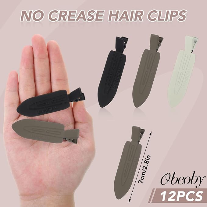 12 Pcs No Bend No Crease Hair Clips, Hair Clips Barrettes for Styling for Women Girls Makeup Accessories, Classic
