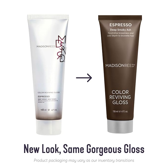 Madison Reed Color Reviving Gloss, Espresso - Brown, Semi-Permanent Hair Dye, Enhances Hair Color & Corrects Tone, Adds Brilliant Shine, Keratin & Argan Oil, 4 Fl Oz (118 mL)