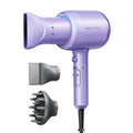 Wavytalk Blow Dryer with Diffuser, Blown Away Ionic Hair Dryer for Curly Hair with Comb, 1875W Fast Drying Blow Dryer with Ceramic Technology, 3 Attachments for All Hair Types, Light and Quiet, Purple