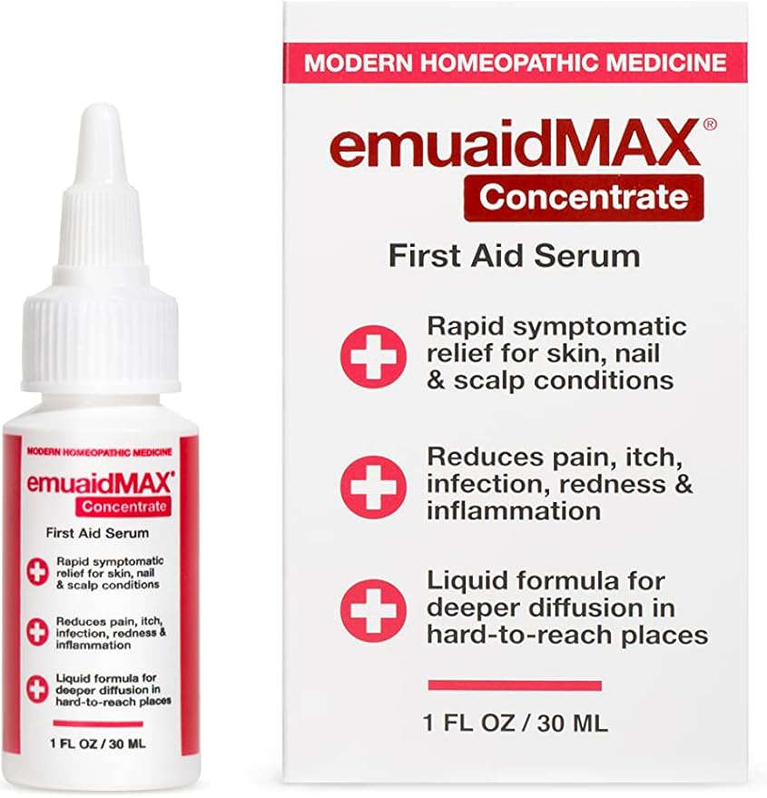 EMUAIDMAX Homeopathic Psoriasis Scalp Treatment Serum – Natural First Aid Concentrate for Dry, Itchy Scalp Relief and Skin Irritations from Psoriasis, Eczema, and Dermatitis, 1oz