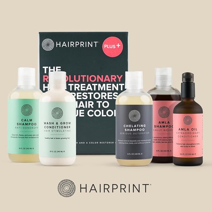 Hairprint True Color Restorer in Brown | Patented for Restoring Gray Hair | Replenishes Natural Pigment | Adds Body, Strength, & Texture | At-Home Treatment | Dye-Free & Non-Toxic
