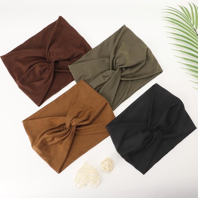 Extra Wide Headbands for Women Large Turban Headband Non Slip Boho Elastic Hairband Hair Twisted Knot Head Bands Accessories
