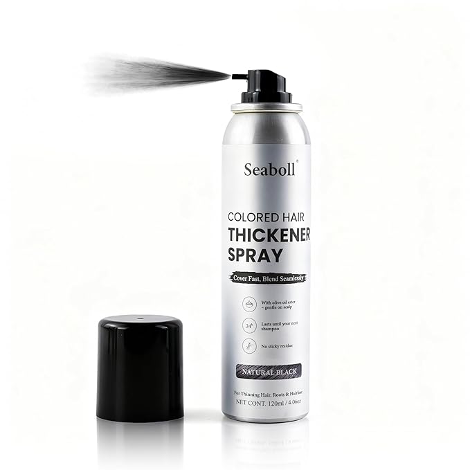 Root Touch Up Hair Color Spray–4oz, Sweat-Resistant & Natural, Instant Gray Hair Cover Up, Temporary Root Concealer Hair Filler Dye Spray for Hairline, Scalp&Thinning–Natural Black–Women & Men