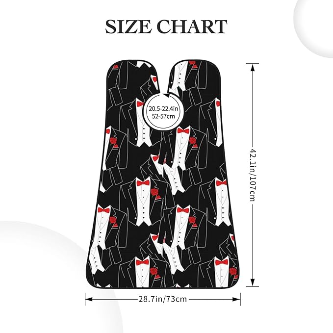 Professional Beard Bib, Non-Stick Hair Catcher Apron Waterproof, Shaving Grooming Essential for Men Dad, Tuxedo Red Rose Black Shave Bib
