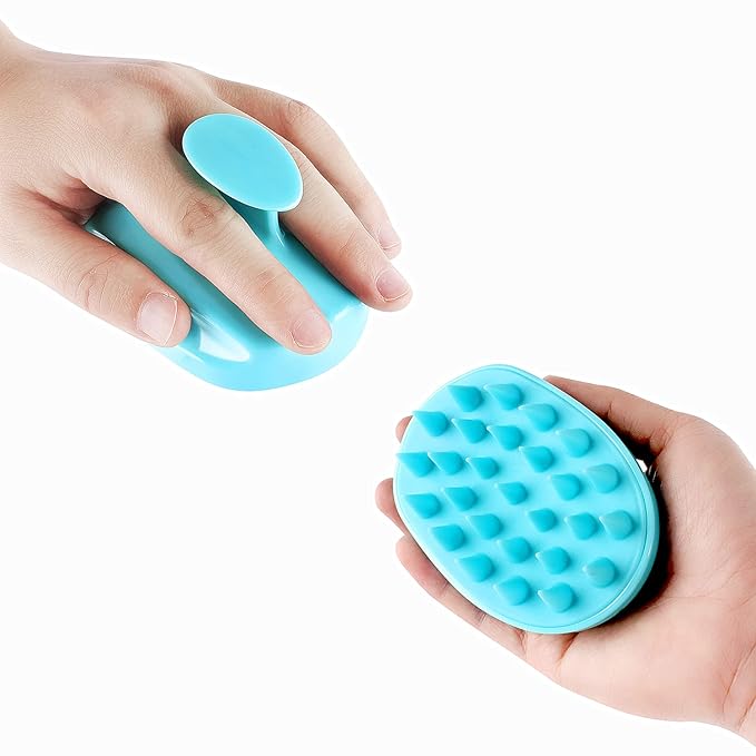 Scalp Massager Shampoo Brush, Hair Scalp Scrubber Shower Hair Brush Head Massager for Stress Relax Hair Growth, Dandruff Brush Scalp Exfoliator for Women Men Kids Pets, Blue