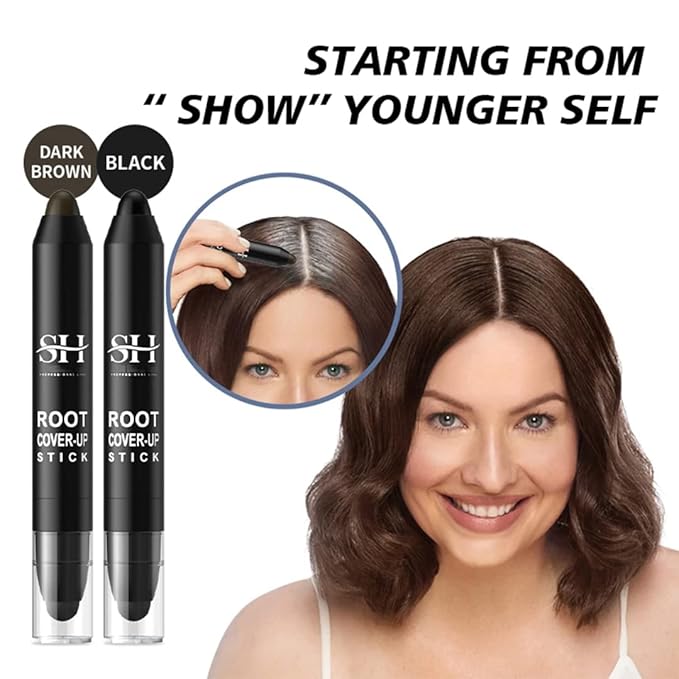 gowwim Root Touch Up, Dark Brown, Instant Root Concealer Stick for Roots and Grays