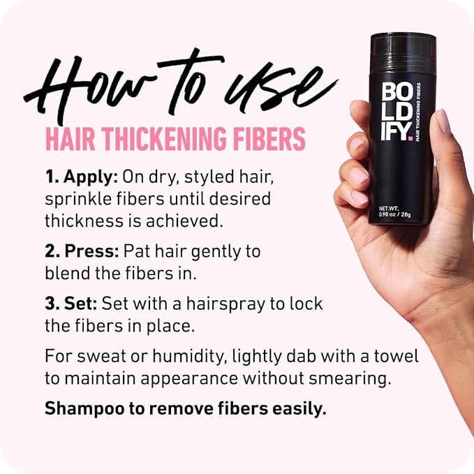 BOLDIFY Hair Fibers (28g) - Fill In Thinning and Fine Hair for an Instantly Fuller, Thicker Look - 14 Shades for Women & Men - Hazel Brown
