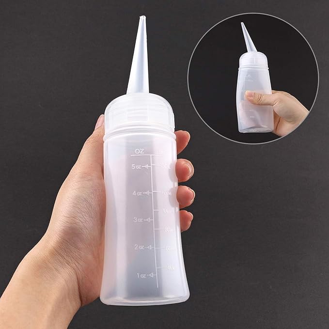 Driwe Applicator Bottles for Hair - 5oz Squeeze Bottle with Angle Tip - Pack of 2