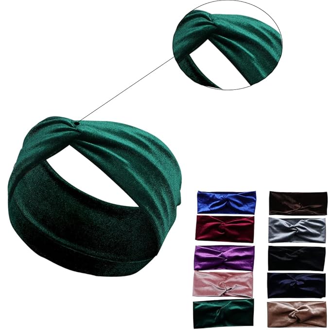 ELANE Boho Headbands for Women, Elastic Hair Bands With Non-Slip Design