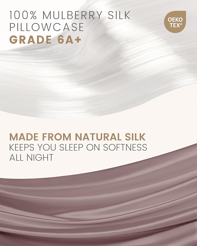 THXSILK Natural 100% Mulberry Silk Pillowcase for Hair and Skin, Standard Size 20"x26" Silk Pillow Case, Soft Smooth Cooling Premium Grade 6A+ Silk Pillow Cover with Zipper(Purple, 1pc)