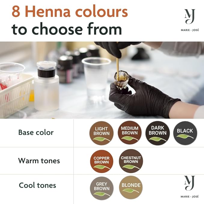 Marie-José & Co Henna Dye Set - Professional Henna Tint for Spot Coloring - Good for 50 Applications (Blond)
