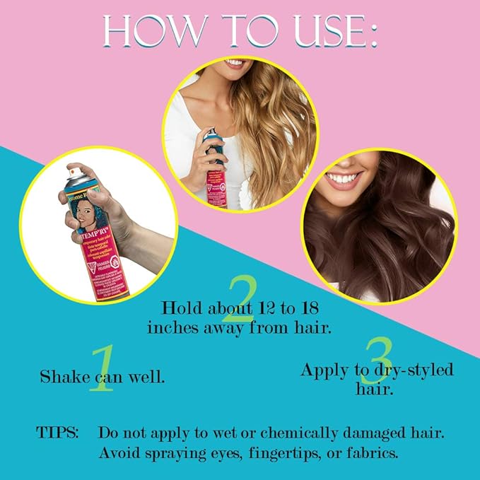 Jerome Russell Dark Brown Hair Tint Spray - Intense, Spray-On, Instant Vivid, Fast-Drying, Non-Sticky, Travel Size Temporary Hair Dye, 2.2 oz