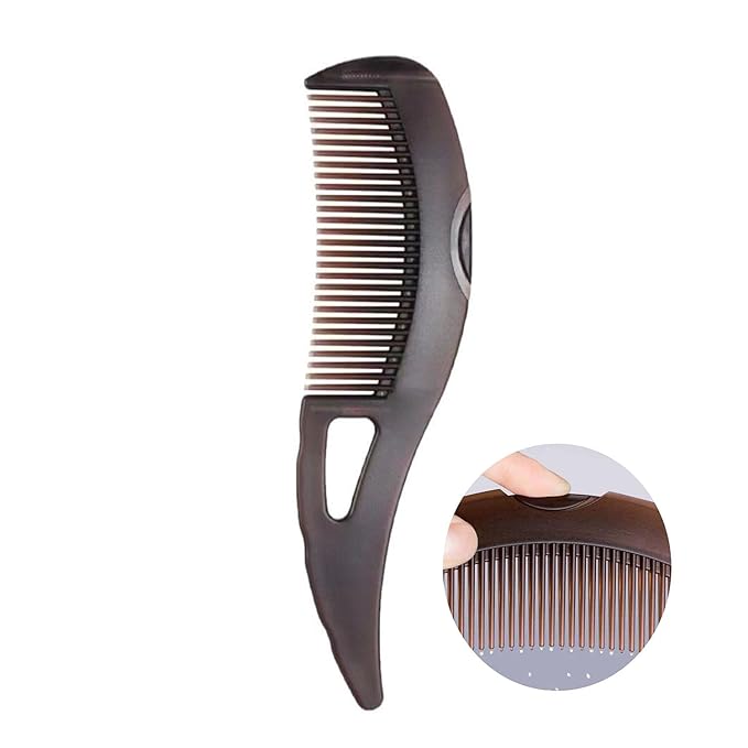 Dandruff Comb with Self-Cleaning Hollow Teeth & Massage Handle - Scalp Detox Comb for Flakes, Oil Removal - Dandruff Scalp Hair Combs for Women/Men/Kids