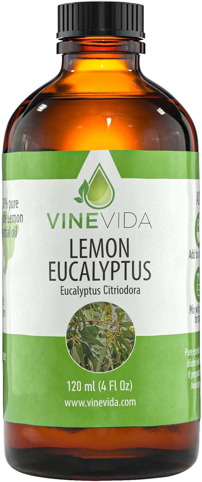 VINEVIDA Lemon Eucalyptus Essential Oil 4 oz - Undiluted - 120ml