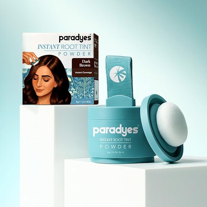 Paradyes Instant Root Tint Hairline Powder - Root Touch Up Hair Color for Gray Coverage - Bald Spot Concealing Hair Powder for Women & Men - 24-Hour Stain-Proof - Dark Brown - 0.14 Ounce