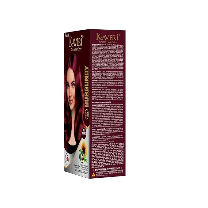Creme Hair Color Permanent Hair Dye Color - With Improved Creme Formula for 100% Gray Coverage Ammonia Free Hair Color Dye for Rich Bright Long lasting (Burgundy, 3.04 Fl Oz)