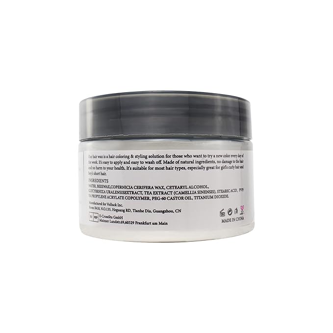 White Temporary Hair Color Wax - SOVONCARE Washable Hair Dye for Men & Women, All-Day Hold Disposable Hair Styling Clays for Party, Cosplay & Daily 4.23 oz