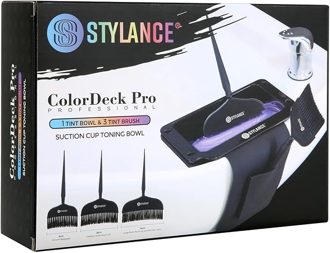 Toning Tub Hair Dye Bowl，Professional Hair Dye Color Mixing Bowl，Suction to Sink & Shampoo Station，For Salon and Home, Black