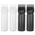 ELANE 4 Pack Root Comb Applicator Bottle,Oil Comb Applicator for Hair Dye Shampoos Hair Salons (2 Black + 2 White)